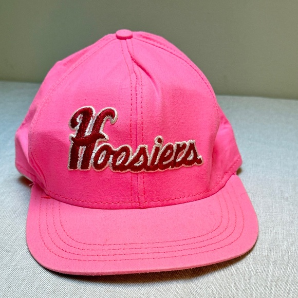 Vintage Day Glow Neon Pink Indiana University Hoosiers Hat Cap - Picture 1 of 10